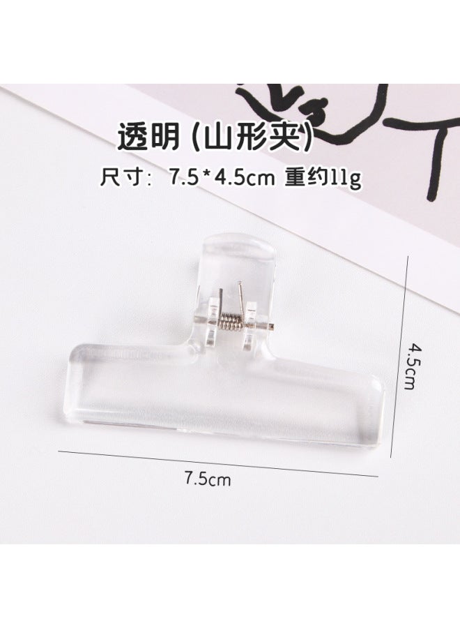 HELPS Transparent Jelly Color Small Clip Acrylic Test Paper Long Tail Clip Bill Data Finishing Clip Office Dovetail Clip - Image 1