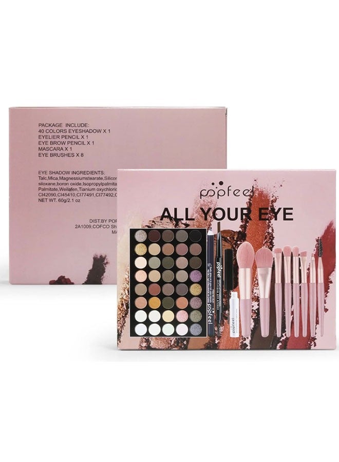 popfeel 40 Color All in One Holiday Gift Makeup Set Cosmetic Essential Starter Bundle Include Eyeshadow Palette Lipstick Concealer Blush Mascara Foundation Face Powder  Makeup Kit for Women Full Kit - Image 2