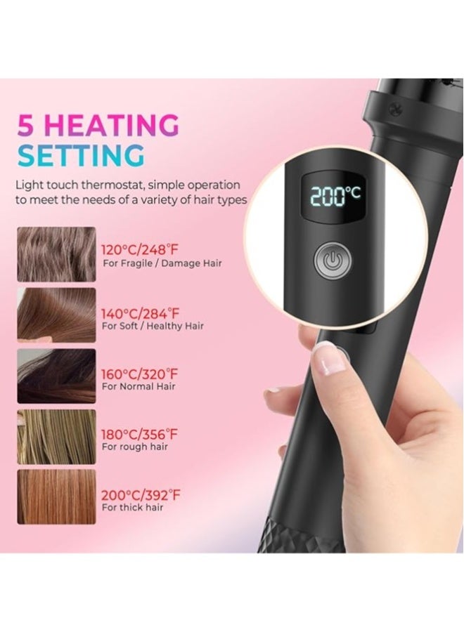 Hot Curling Brush, 3-in-1 Round Brush, Dual PTC 30S, Fast Heating, Dual Voltage,  for Travel, Straightening, Curling, Hot Brush Styling Hairstyles (Black) - Image 3