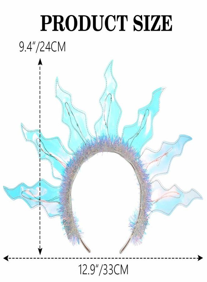 Zoestar Light Up Sun Headbands LED Goddess Halo Crown Headband Flame Hair Accessories for Women - Image 3