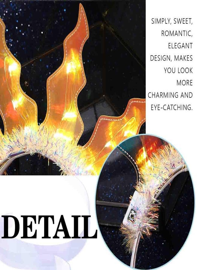 Zoestar Light Up Sun Headbands LED Goddess Halo Crown Headband Flame Hair Accessories for Women - Image 5