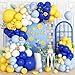 Vibzox Blue Yellow Lemon Balloon Garland Arch KitRoyal Blue Yellow White Balloons for Summer Baby Shower Bridal Wedding Graduation Birthday Lemonade Theme Party Decorations - Image 2