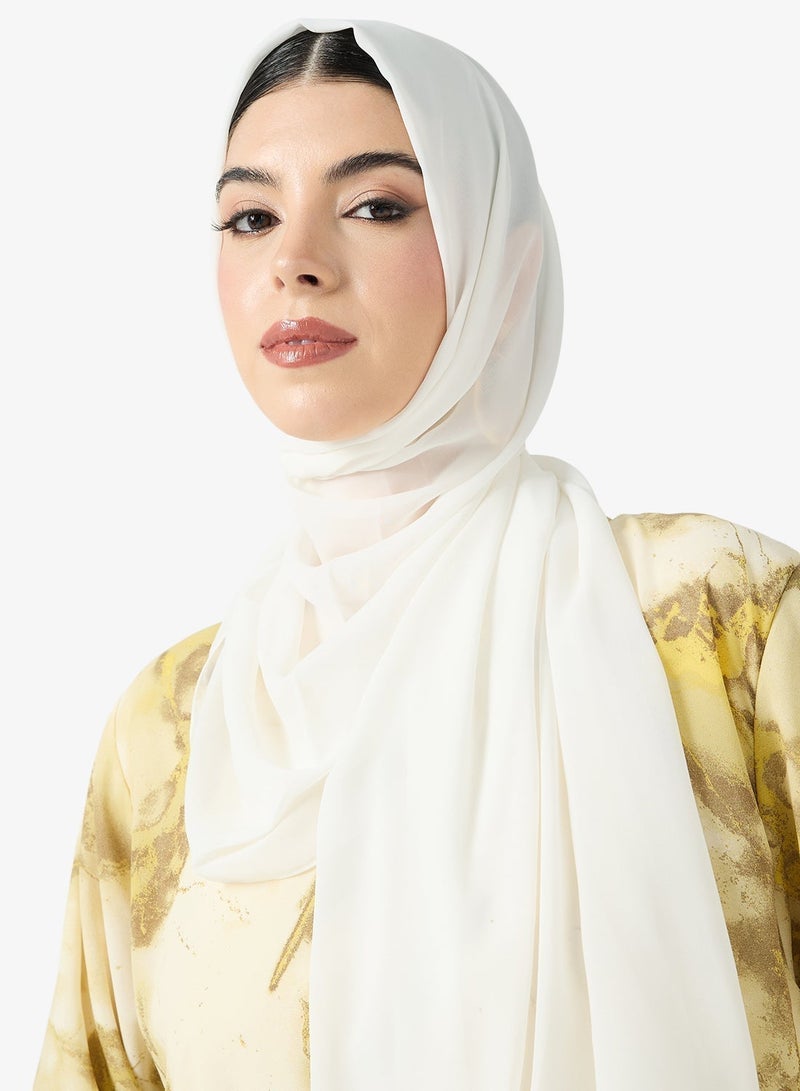 hayas closet Printed Abaya With Sheila - Image 3