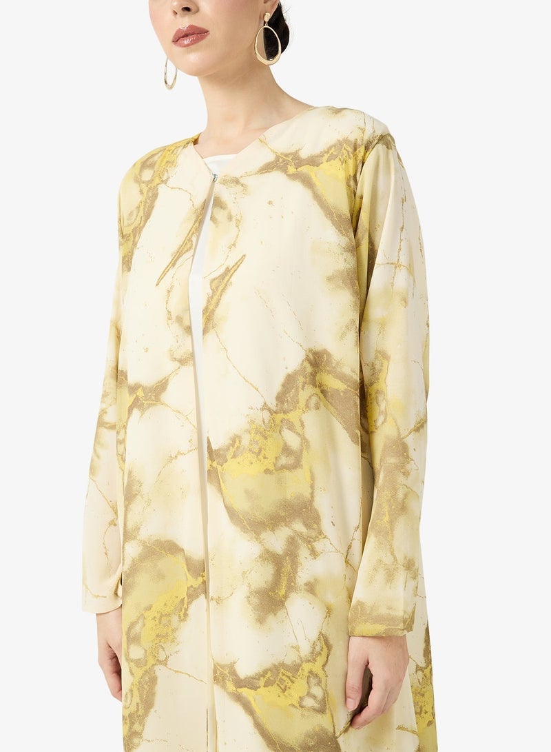 hayas closet Printed Abaya With Sheila - Image 4
