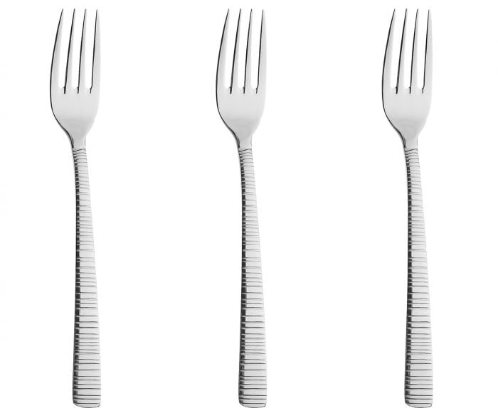 سولا طقم شوك طعام 3 قطع، ستانلس ستيل مقاوم للصدأ، تصميم منقوش، جودة هولندية – فضي