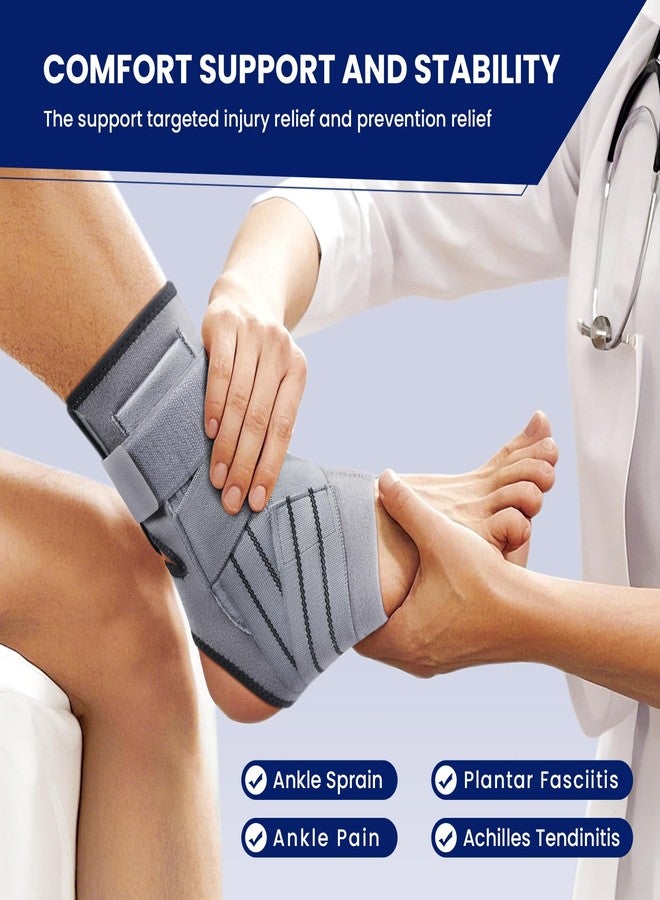 JOMVD Ankle Brace for Women Men, Adjustable Ankle Support with Side Stabilizers for Ankle Sprained, Achilles, Plantar Fasciitis Injury Recovery - Image 2