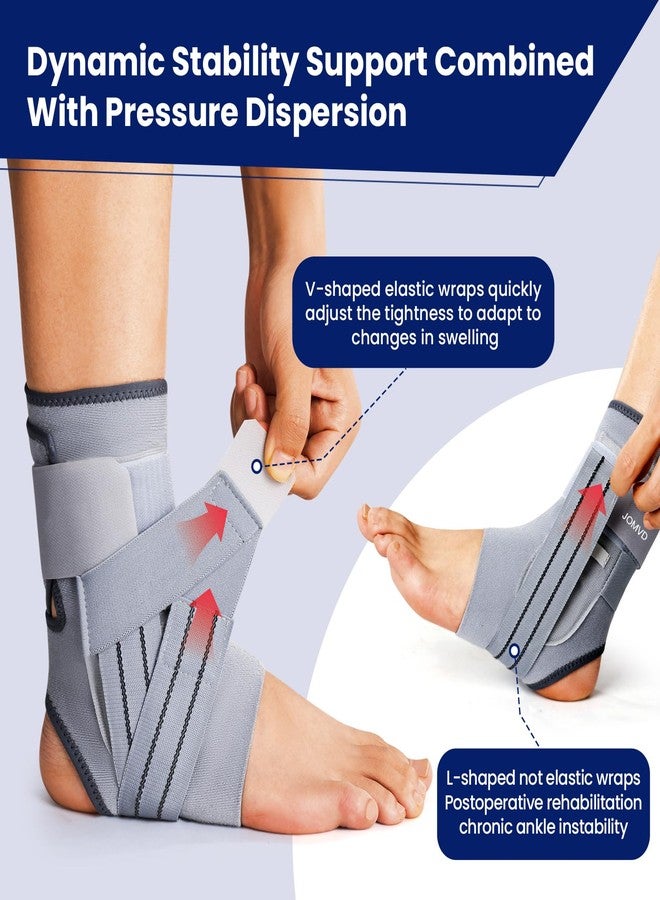 JOMVD Ankle Brace for Women Men, Adjustable Ankle Support with Side Stabilizers for Ankle Sprained, Achilles, Plantar Fasciitis Injury Recovery - Image 4