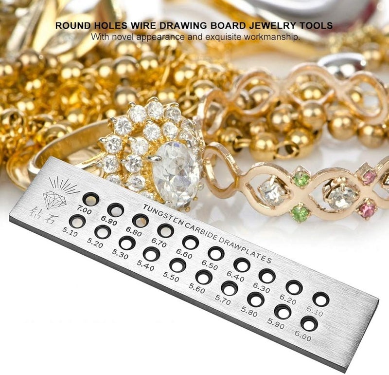 woobles Jewelry Wire Drawplate, 4 Round Holes Wire Drawing Board Metal Drawplate Jewelry Tools Decorations Accessory - Image 5
