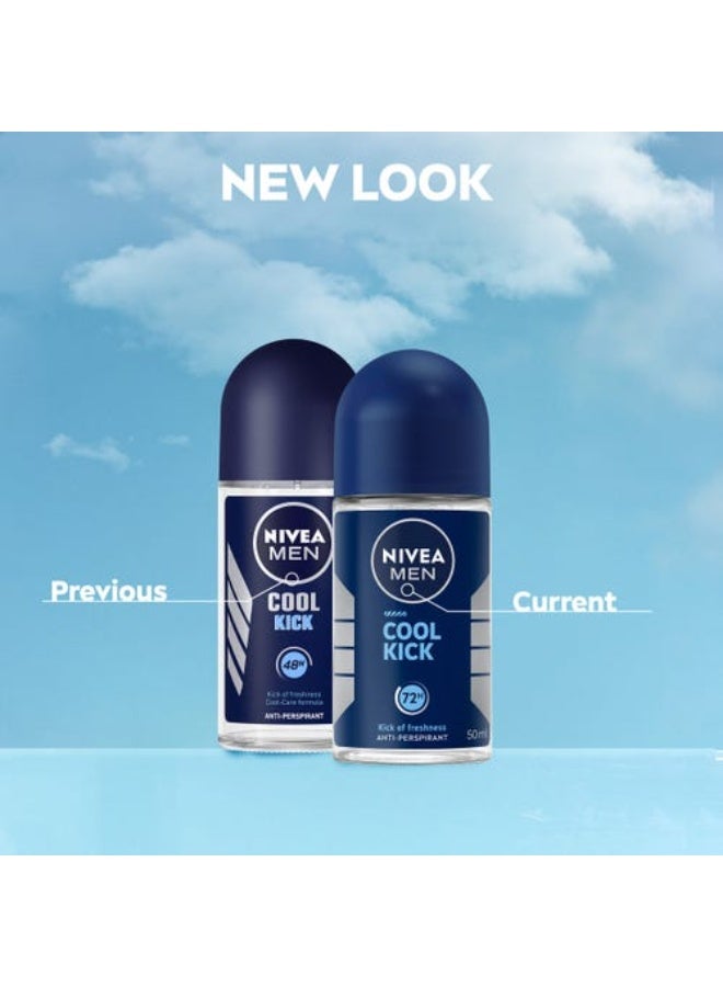 NIVEA MEN Cool Kick, Deodorant for Men, Fresh Scent, Roll-on 50ml - Image 5