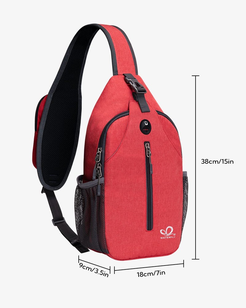 WATERFLY Crossbody Sling Backpack Sling Bag Travel Hiking Chest Bag Daypack - Image 2