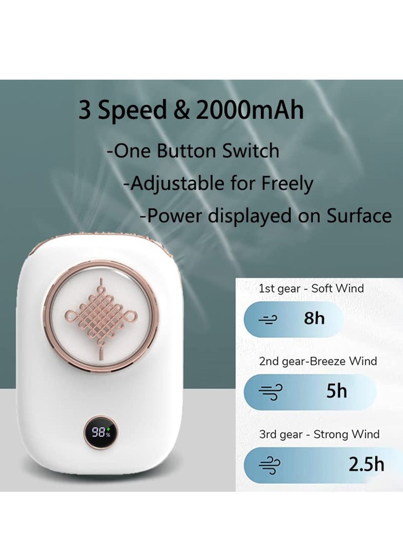 Barakah Mini Hanging Neck Fan Portable Eyelash Fan Necklace Fan with Adjustable Lanyard and Bracket USB Rechargeable Hands Free for Women Kids Girls Men Outdoor Travel Camping - Image 4