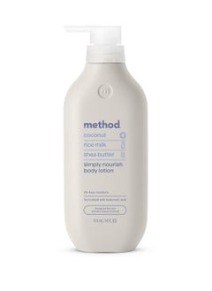 Method Method Body Lotion, Simply Nourish, Coconut, Rice Milk + Shea Butter notes, 24 Hours of Moisture 14 oz  - Image 5