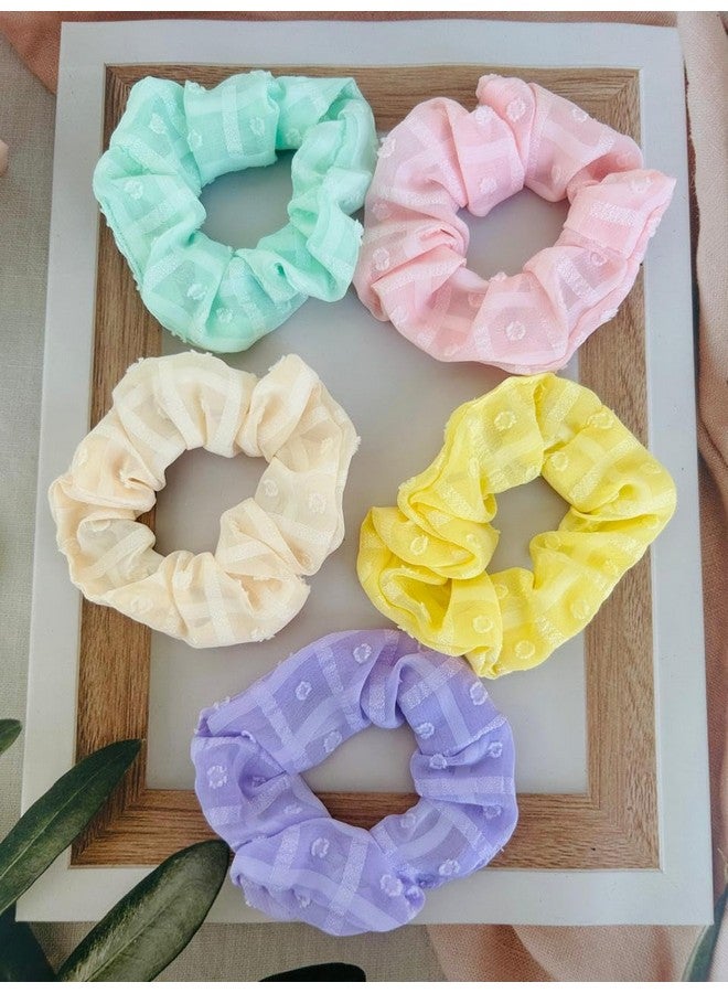 Radhya Accessories Hair Scrunchies Women Soft Georgette Printed Scrunchies for Girls Hairties hairbands (Pack of 2) - Image 1