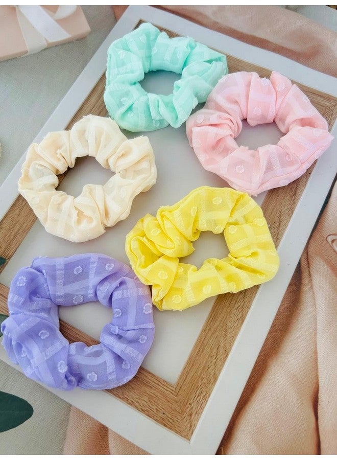 Radhya Accessories Hair Scrunchies Women Soft Georgette Printed Scrunchies for Girls Hairties hairbands (Pack of 2) - Image 4