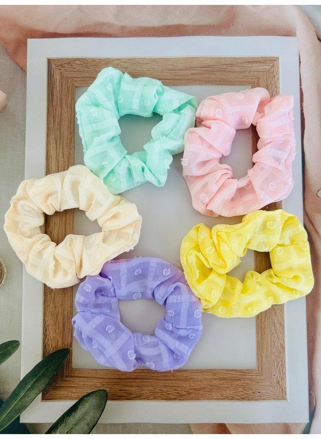 Radhya Accessories Hair Scrunchies Women Soft Georgette Printed Scrunchies for Girls Hairties hairbands (Pack of 2) - Image 3
