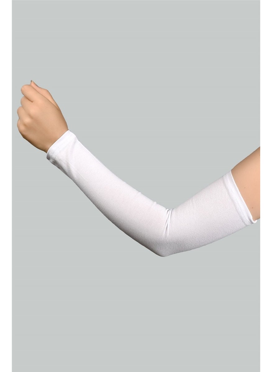 Altobeh Practical Hijab Sleeve Combed Cotton Prayer Sleeve Plain - White 