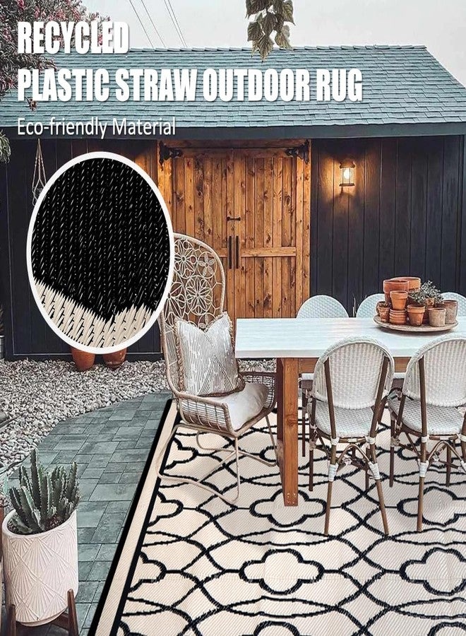 Pendolr Outdoor Rugs for Patio Clearance - 5'x8' Waterproof Reversible Indoor Outdoor Rug Carpet, Portable Outdoor Plastic Straw Rug for RV Camping, Picnic, Beach, Porch, Deck(01#, Navy&White) - Image 5