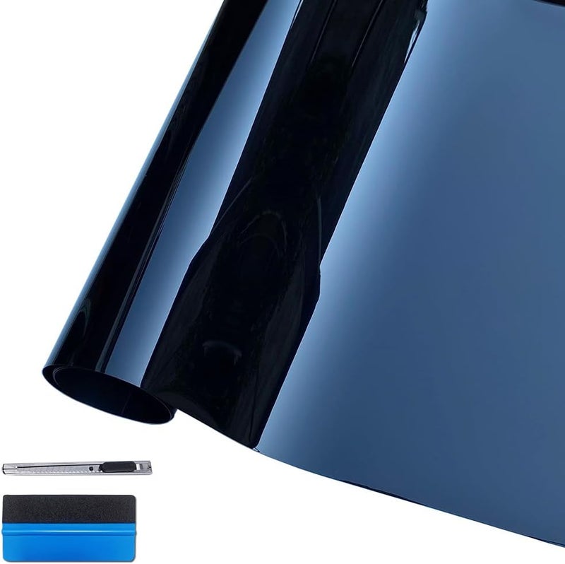 LZLRUN Ultra Gloss Premium Vinyl Car Wrap Film - Piano Black (1.5ft x 5ft) - Image 1