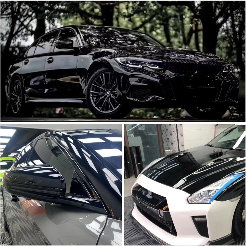 LZLRUN Ultra Gloss Premium Vinyl Car Wrap Film - Piano Black (1.5ft x 5ft) - Image 4