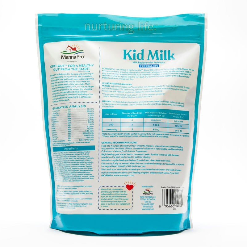 Manna Pro Goat Kid Milk Replacer, High in Protein to Support Growth, Powered by Opti-Gut to Support Gut Health & Digestion, Easy-to-Mix Formula, 4 lbs - Image 2