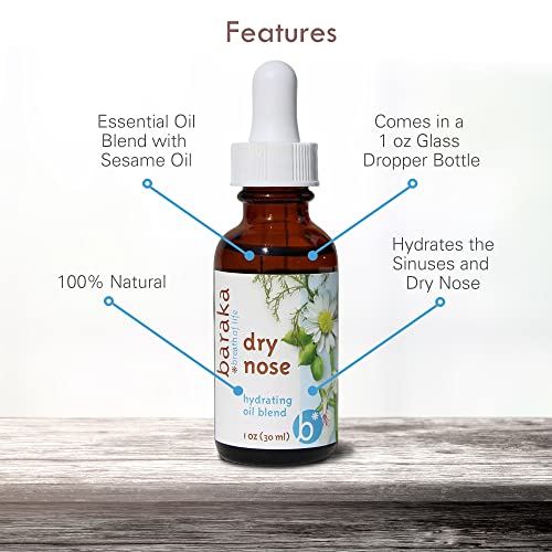 Baraka Dry Nose Nasal Oil Hydrating Nose Moisturizer for Dry Nasal Passages Organic Essential Oils Cardamom Everlast German Roman Chamomile in Sesame Oil Base 2Pack 1oz Dropper Bottle - Image 5