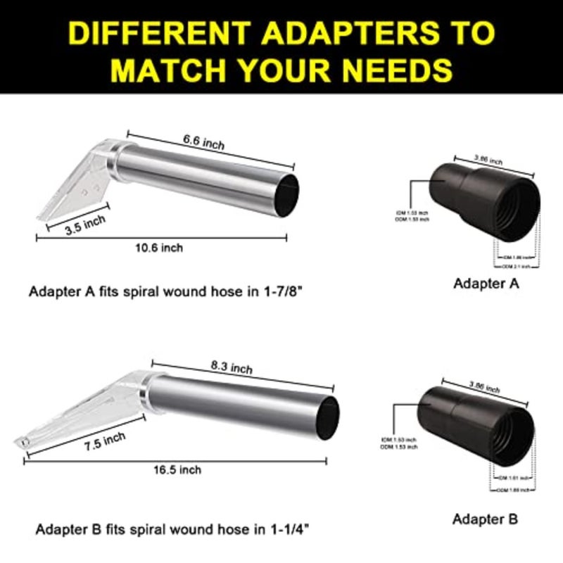 Carpet Vac Extractor Attachment-Tool for upholstery cleaning, made of durable plastic, black color, converts shop vac into powerful extractor - Image 2
