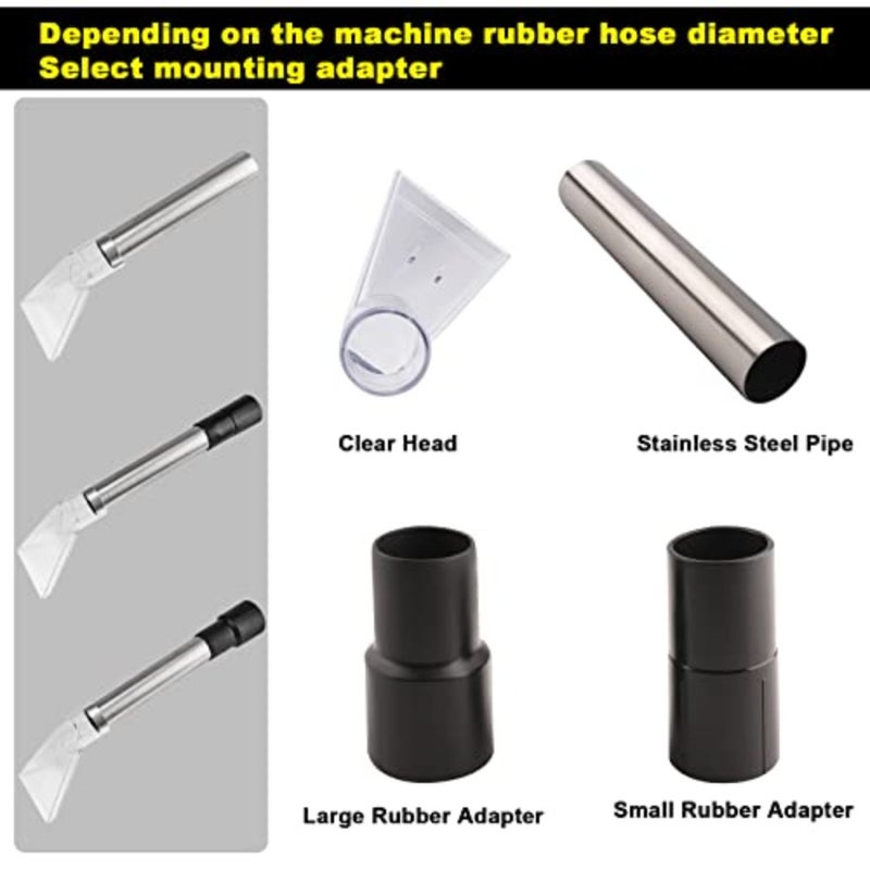 Carpet Vac Extractor Attachment-Tool for upholstery cleaning, made of durable plastic, black color, converts shop vac into powerful extractor - Image 3