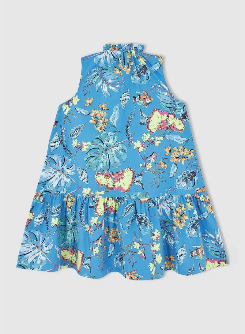 ديفاكتو فستان قصير بلا أكمام بنقشة زهور