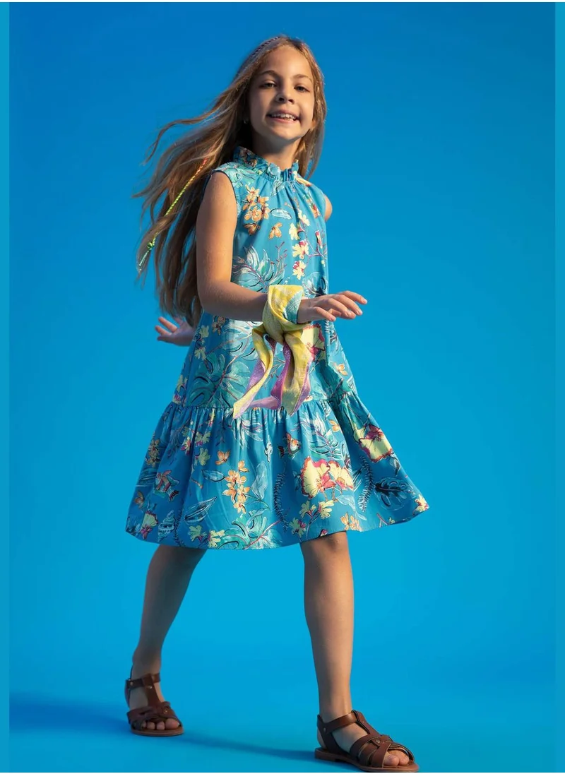 DeFacto Sleeveless A Cut Floral Print Mini Dress