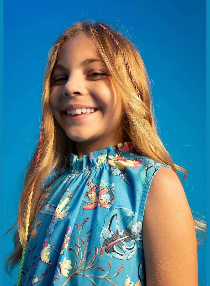 ديفاكتو فستان قصير بلا أكمام بنقشة زهور