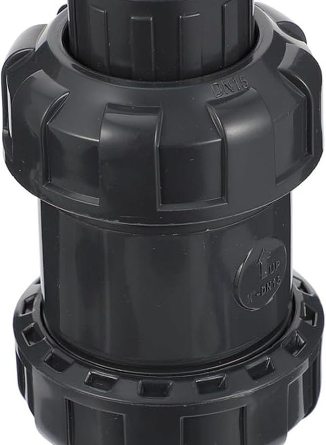 صمام فحص أحادي الاتجاه من البولي فينيل كلوريد، صمام عدم رجوع لمنع التدفق العكسي، سريع التوصيل للسوائل والمياه والزيوت، باللون الرمادي الداكن - Image 2