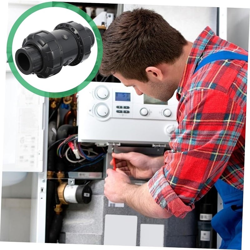 صمام فحص أحادي الاتجاه من البولي فينيل كلوريد، صمام عدم رجوع لمنع التدفق العكسي، سريع التوصيل للسوائل والمياه والزيوت، باللون الرمادي الداكن - Image 5