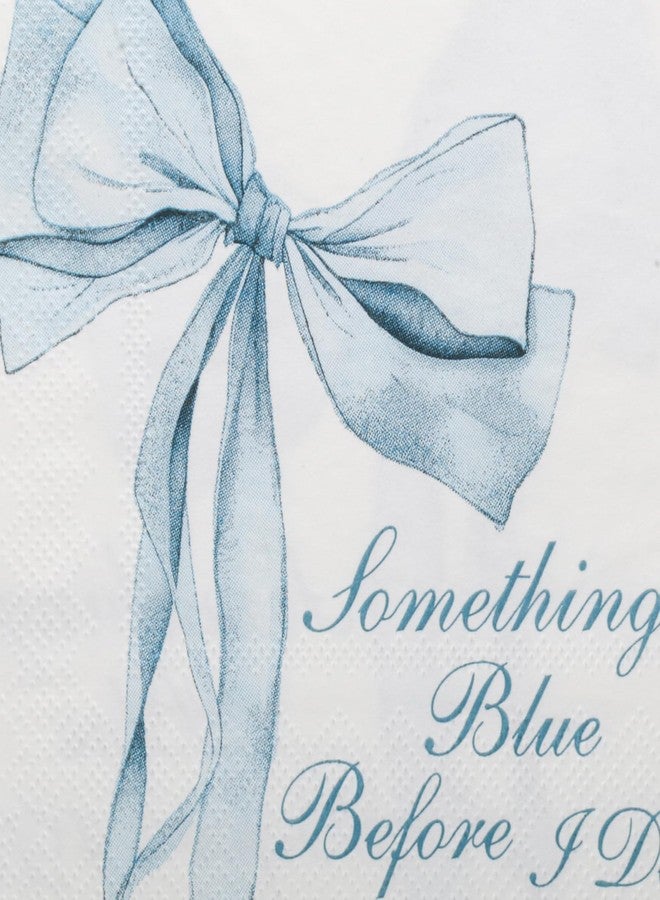 Pandecor Something Blue Before I Do Bridal Shower Party Disposable Set,20 Pieces 7 inches Cake Dessert Plates and 20 Pieces 5 inches Cocktail Napkins for Bathroom Bridal Shower Bachelorette Party Decorations - Image 4