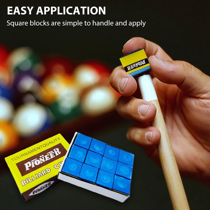 Proberos ® 12 قطعة طلاء سنوكر، طلاء عصا للبلياردو، طلاء سنوكر مربع صغير لتعزيز الاحتكاك، الدوران والدقة، لمنع الأخطاء وتحسين التحكم في الضربات، محمول وسهل الاستخدام - Image 5
