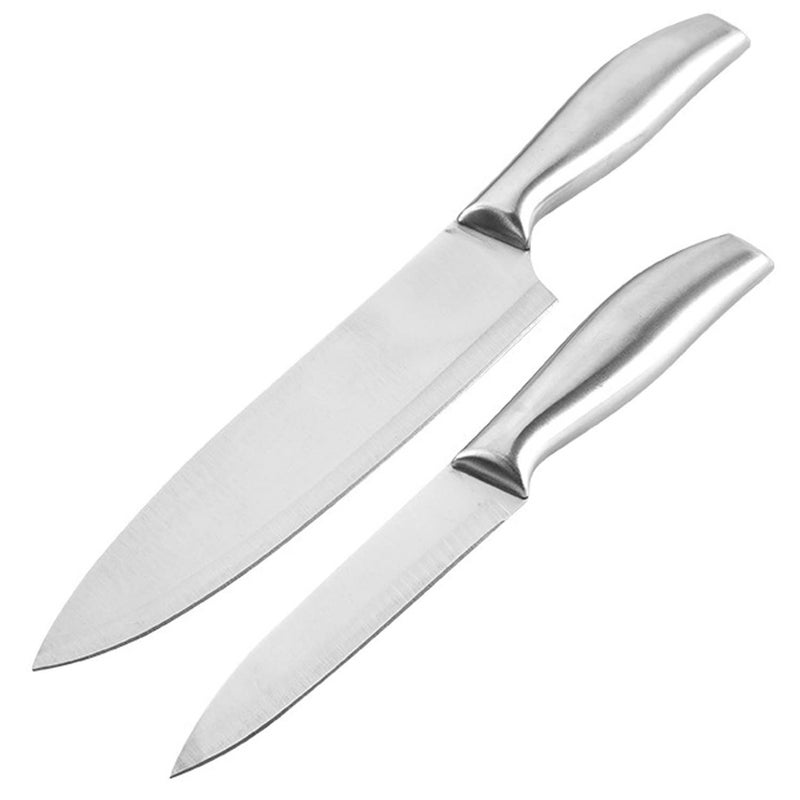 HEXONIQ Professional Kitchen 12 Chef 9 Paring Knife High Carbon Stainless Steel Ultra Sharp Cooking Knife with Ergonomic NonSlip Handle Rustproof Scratch Resistant Silver Pack of 2 - Image 1