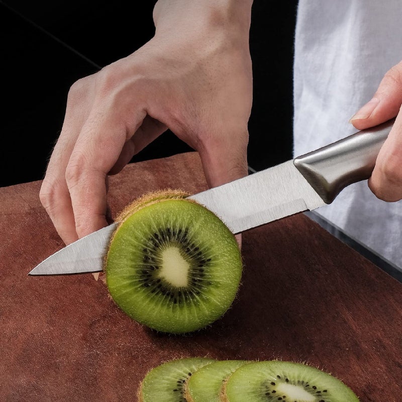 HEXONIQ Professional Kitchen 12 Chef 9 Paring Knife High Carbon Stainless Steel Ultra Sharp Cooking Knife with Ergonomic NonSlip Handle Rustproof Scratch Resistant Silver Pack of 2 - Image 5