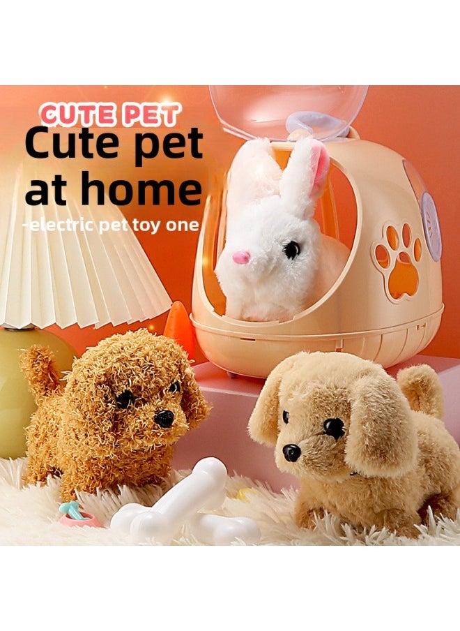 null - Electric Simulation Dog Plush Teddy Twist Butt Will Call Will Shake Tail Shake Butt Bucky Robot Dog Girl Toy-Color:Cute Rabbit [simple Traction Rope] Mail Order Box - Image 1