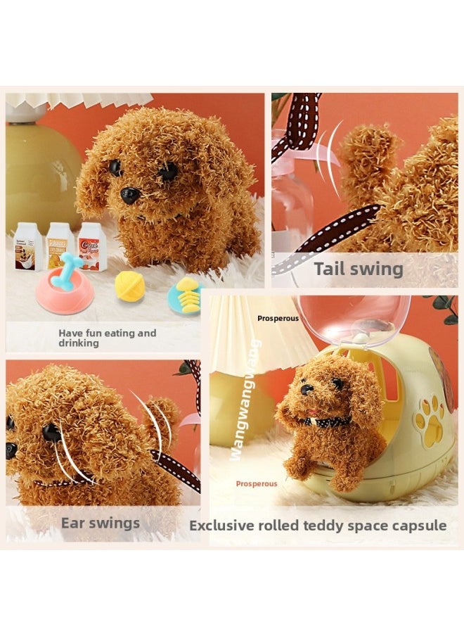 null - Electric Simulation Dog Plush Teddy Twist Butt Will Call Will Shake Tail Shake Butt Bucky Robot Dog Girl Toy-Color:Cute Rabbit [simple Traction Rope] Mail Order Box - Image 1