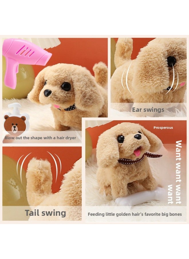 null - Electric Simulation Dog Plush Teddy Twist Butt Will Call Will Shake Tail Shake Butt Bucky Robot Dog Girl Toy-Color:Cute Rabbit [simple Traction Rope] Mail Order Box - Image 1