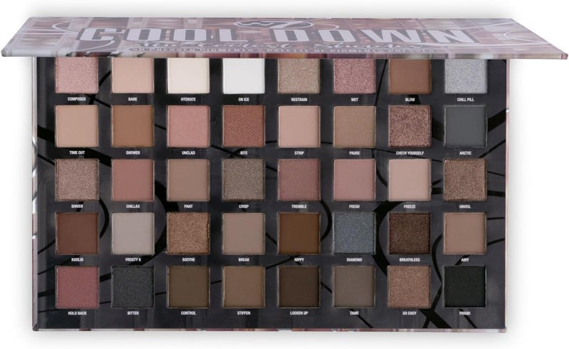 W7 Cool Down Pressed Pigment Palette 40 High Impact Cool Tone Colours Flawless LongLasting Glam Makeup