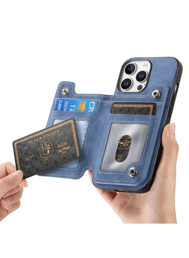 Zaboon Case For iPhone 11 Pro Max Retro MagSafe Zipper Wallet Card Bag Back Phone Case - Image 4