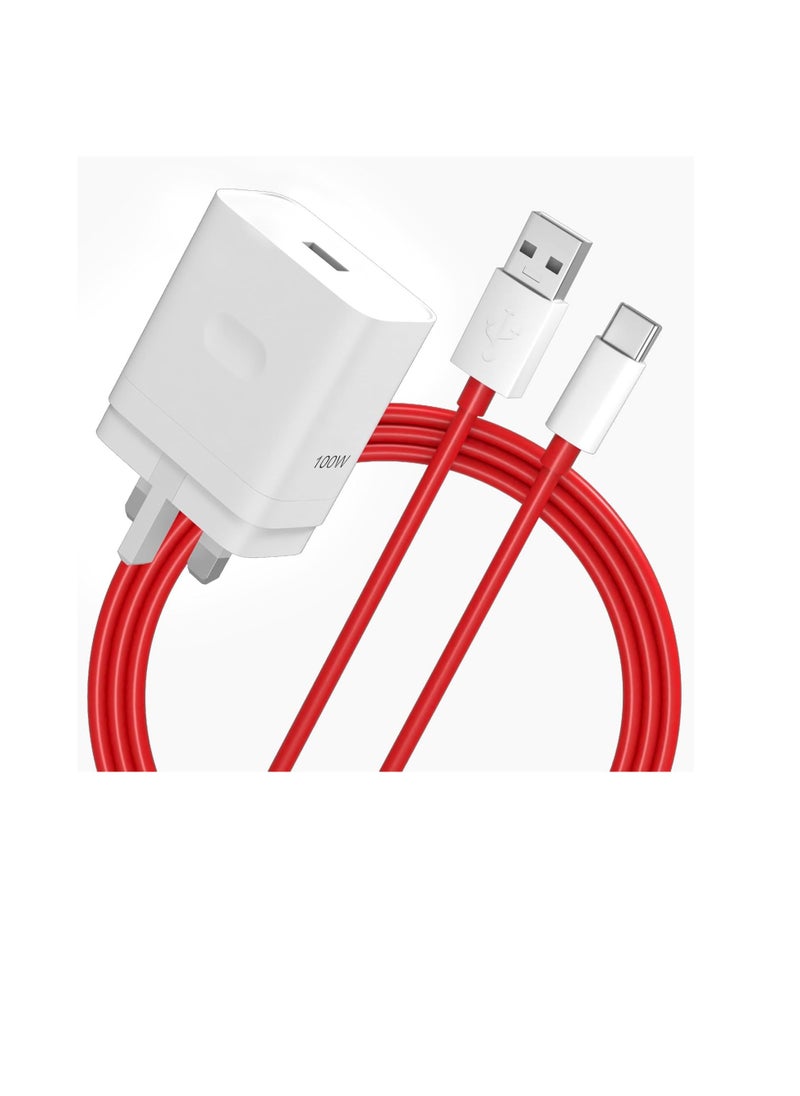 For OPPO SUPERVOOC 100W Power Adapter, Supervooc Charger USB Plug Charger Type-A Wall Charger Fast Charger w/ 1m USB A to USB C Cable for Oppo Find X5 Lite X8 X7 X6 X5 X4 X3 X2 Pro A79 A78 A77 A38 Reno 13 12 12F 11F 10 9 8 7 6 5 4