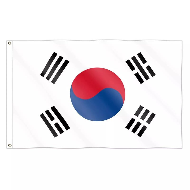 Boolavard World Cup 2026 Flag - Official National Flag 5ft X 3ft Large Double Sided With Brass Eyelets USA Canada Mexico (South Korea) - Image 1
