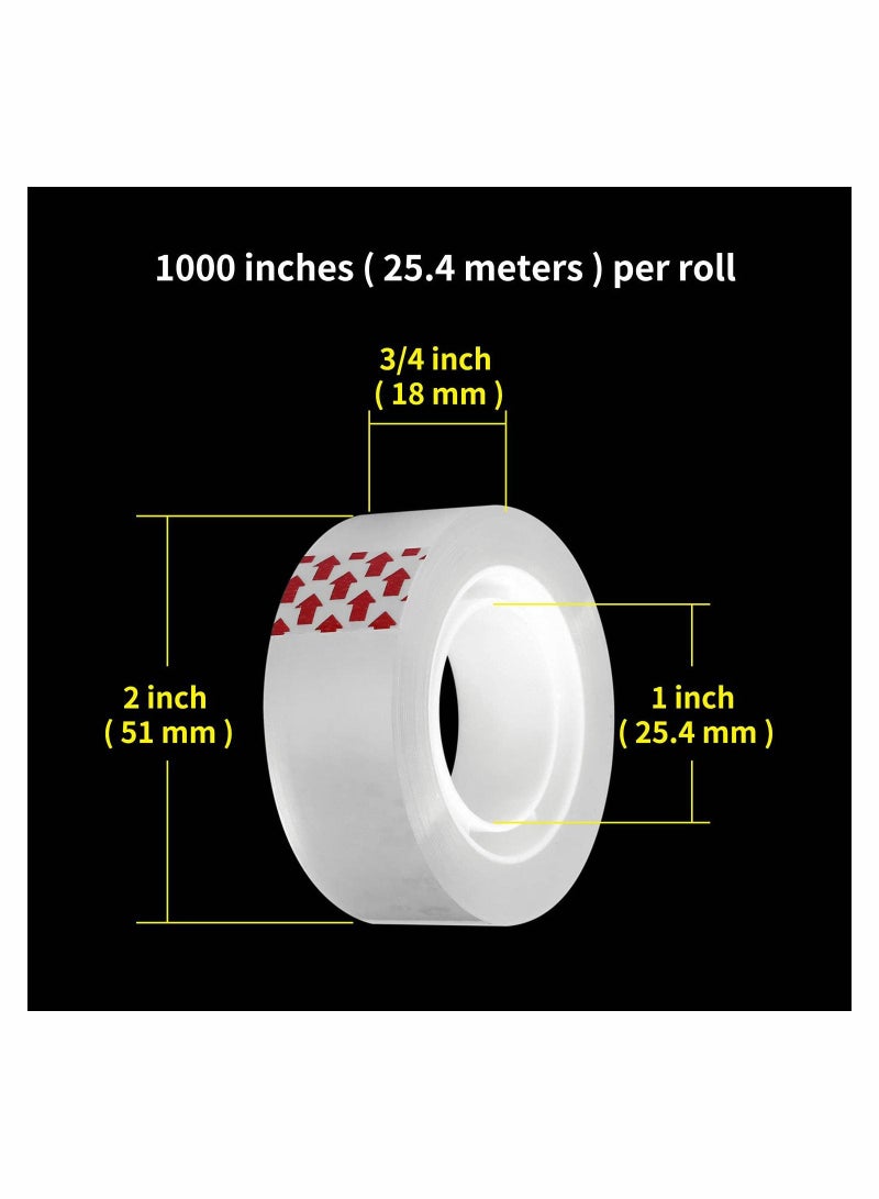سيوسي 15 لفة الشريط القرطاسية الشفافة syosi 1 بوصة الأساسية الشريط الشفاف للمكتب والمدرسة المنزلية - Image 4