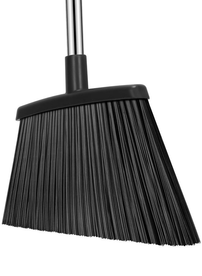 nacena Heavy Duty Broom, 55 Inch Long Handle Outdoor Large Angle Brooms, Commercial Broom for Sweeping Indoor, for Home Garage Kitchen Office Courtyard Lobby Patio Lawn Concrete，Black - Image 1