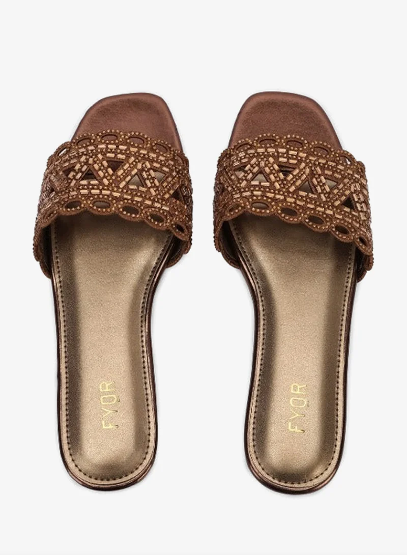 FYOR Mirror Cut Embellished Slide Sandal MY 319