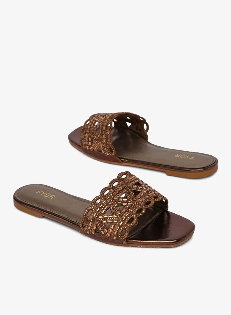 FYOR Mirror Cut Embellished Slide Sandal MY 319