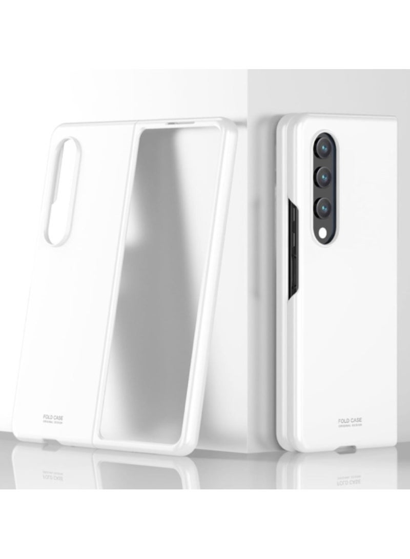 AROAQ Compatible for Galaxy Z Fold 4 Solid Color PC Phone Case Camera with Built-in Metal Protection Ring for Shock and Scratch Resistant - Image 1