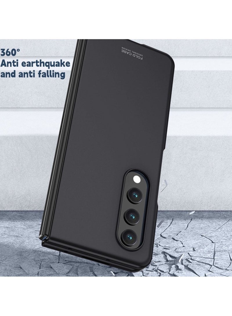 AROAQ Compatible for Galaxy Z Fold 4 Solid Color PC Phone Case Camera with Built-in Metal Protection Ring for Shock and Scratch Resistant - Image 3