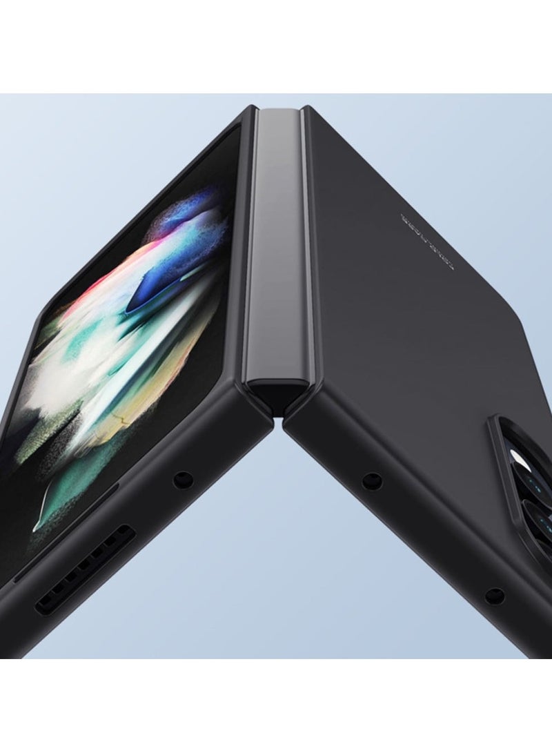 AROAQ Compatible for Galaxy Z Fold 4 Solid Color PC Phone Case Camera with Built-in Metal Protection Ring for Shock and Scratch Resistant - Image 4